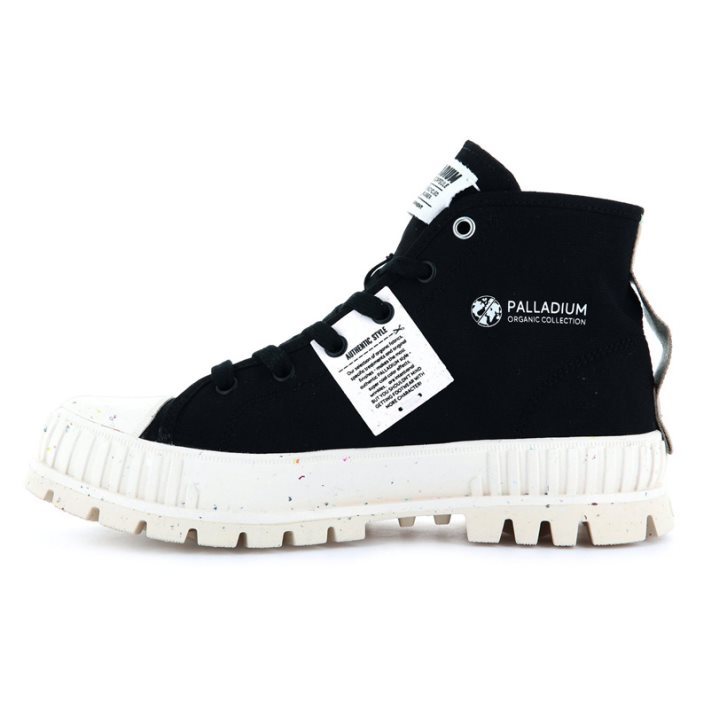 Dámské Boty Palladium Pallashock Mid Organic Černé | CZ UIR-23W